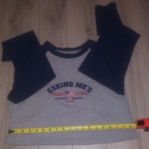 Eskimo Joe's Long Sleeve T-shirt - Gray/Navy Blue